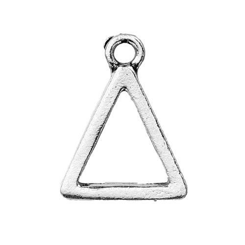 Breloque géométrique triangle argent vieilli 17 x 13mm | 8544
