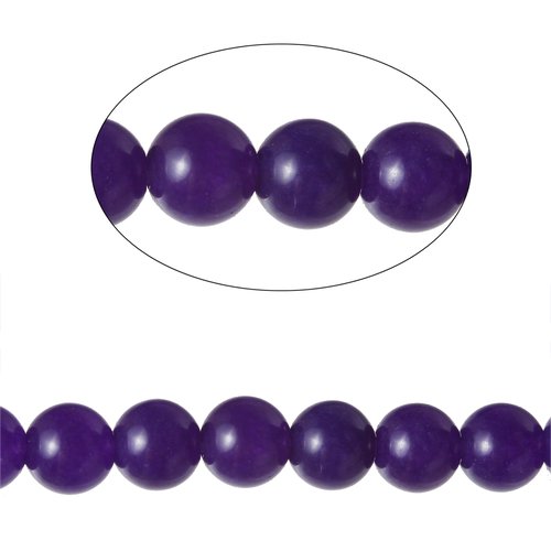 Perles en agate ronde violet foncé 6mm - x5 | 8660
