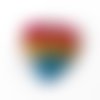 Pendentif coeur brillant multicolore 30 x 27mm | 8699