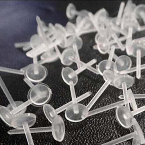 Clou d'oreille a coller 5mm en plastique hypoallergénique - x10