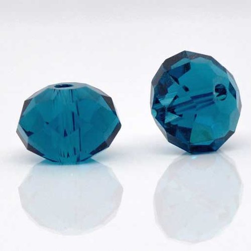 Perles bleu paon à facettes 8mm - x5 | 8841