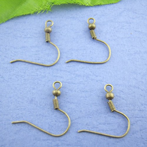 Boucles d'oreilles crochets bronze 19 x 17mm - x10 | 8857