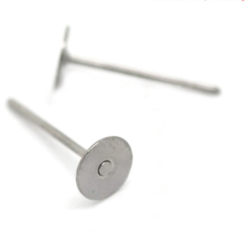 User boucles d'oreilles acier inoxydable argent mat 5mm x10