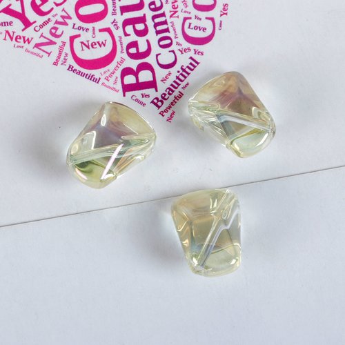 Perle ab jaune clair transparent 16 x 10mm