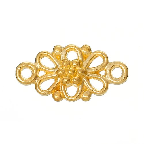 Connecteur fleurs doré 16 x 8mm