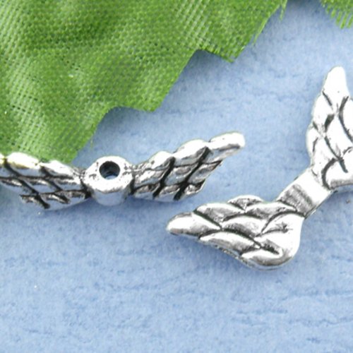 Perle aile d'ange argent 20 x 9mm