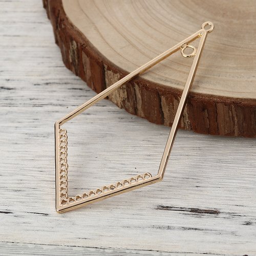 Pendentif losange grand doré 89 x 46 mm