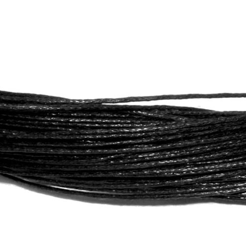 Cordon/fil en coton ciré noir 1mm au mètre | 8990