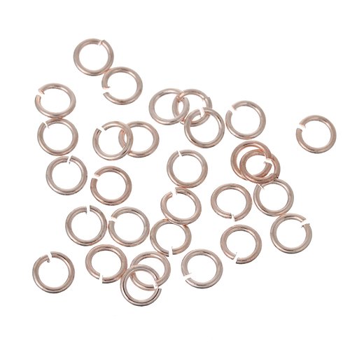 Anneaux de jonctions or rose ouvert 5 mm - x50