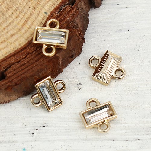 Connecteur rectangle doré 10 x 9 mm