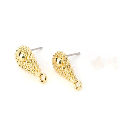 Boucles d'oreilles goutte d'eau doré 17 x 9mm - x2