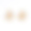 Boucles d'oreilles puces triangle doré 13 x 11mm - x2 | 9178