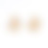 Boucles d'oreilles puces triangle doré 13 x 11mm - x2