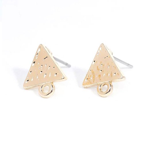 Boucles d'oreilles puces triangle doré 13 x 11mm - x2