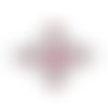 Connecteur fleur argenté rose 18 x 13mm