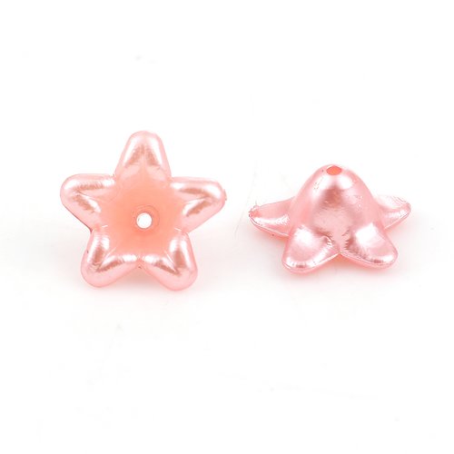 Perles fleur rose imitation perles 13mm – x10 | 9202