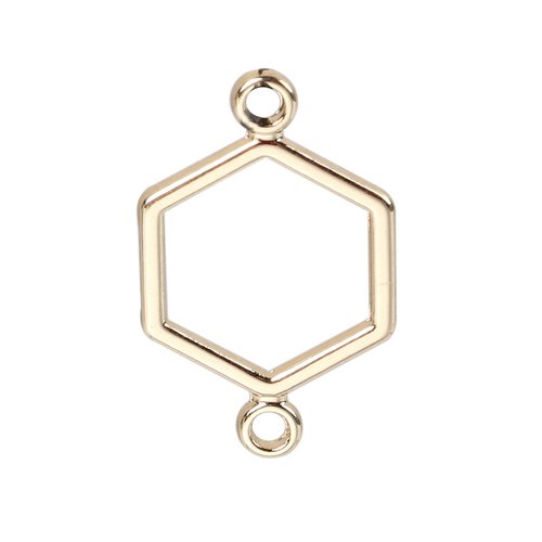 Connecteur hexagone doré 19 x 12mm | 9301