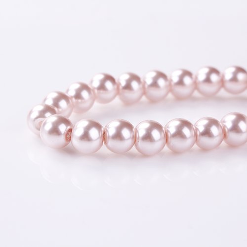 Perles rose poudré imitation perles 8mm - x10 | 9386