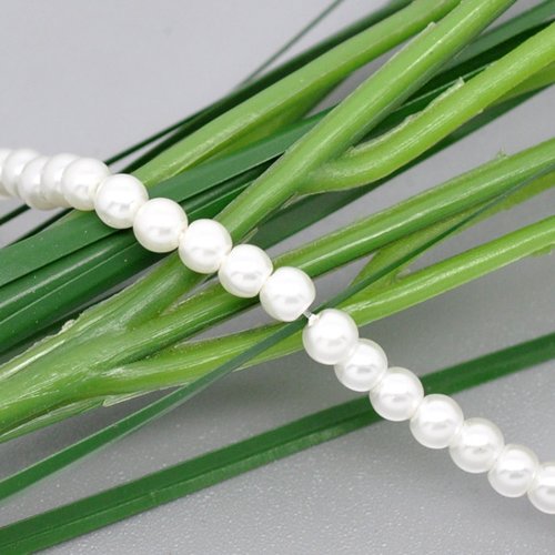 Perles blanc imitation perles 4mm - x10