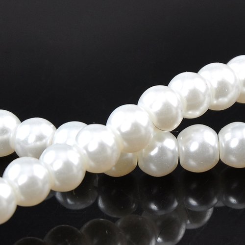 Perles blanc imitation perles 6mm - x10