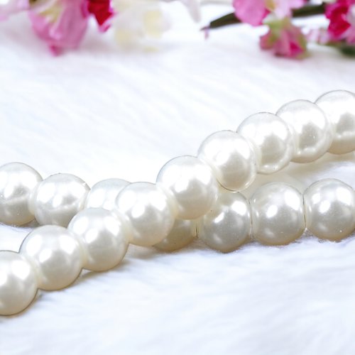 Perles blanc imitation perles 6mm - x10 | 9417