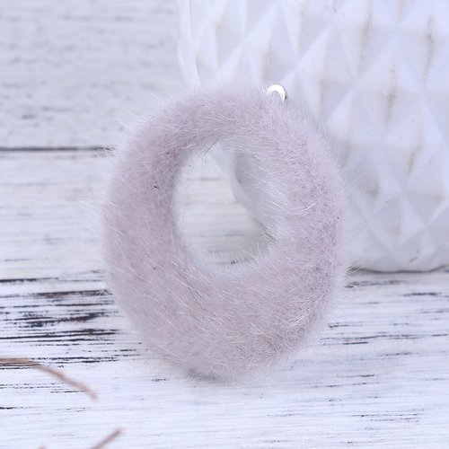 Pendentif fourrure imitation gris 43 x 40mm