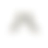 Perle tube courbe argent vieilli fleurs 25 x 9mm
