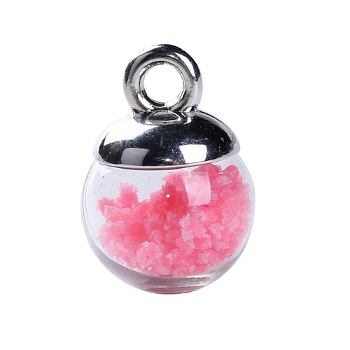 Breloque rose brille dans le noir 17 x 12mm
