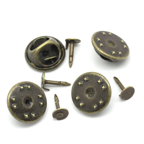 Supports pin's broche métal bronze antique - x2