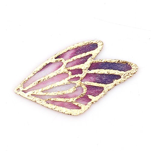 Pendentif aile de papillon violet 30 x 18mm | 9522