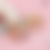 Breloque émail coeur doré blanc rose 15 x 14mm