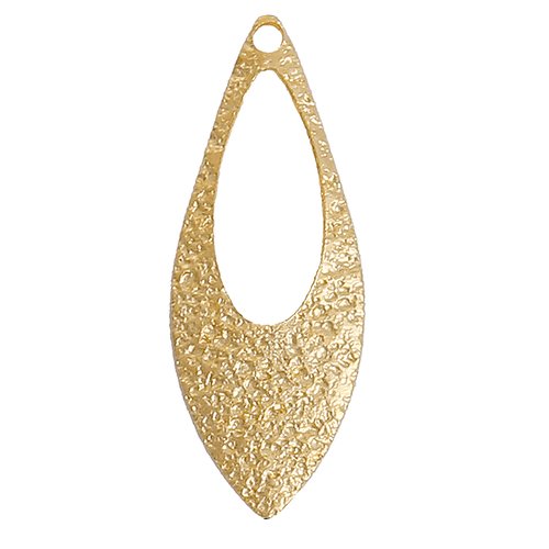 Breloque goutte d'eau dépoli doré 19 x 7mm