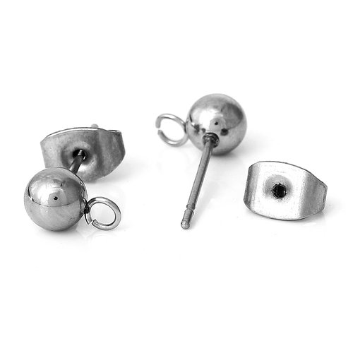 Boucles d'oreilles argent mat 17 x 8mm - x2