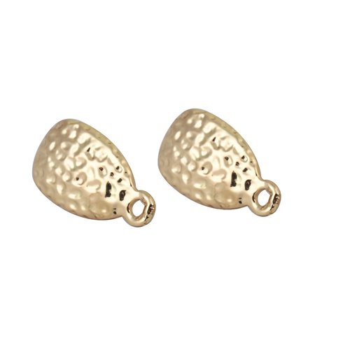 Boucles d'oreilles puces goutte d'eau doré 18 x 10 mm - x2