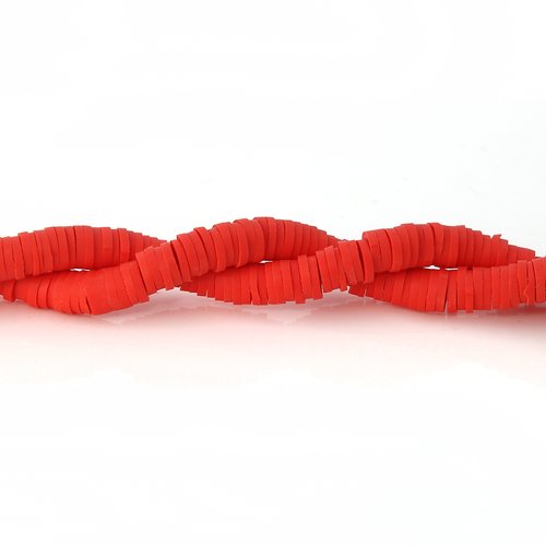 Perles heishi rond rouge 5mm – x50 | 9825