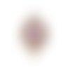 Connecteur blanc doré perles à strass rose 17 x 13mm | 9828