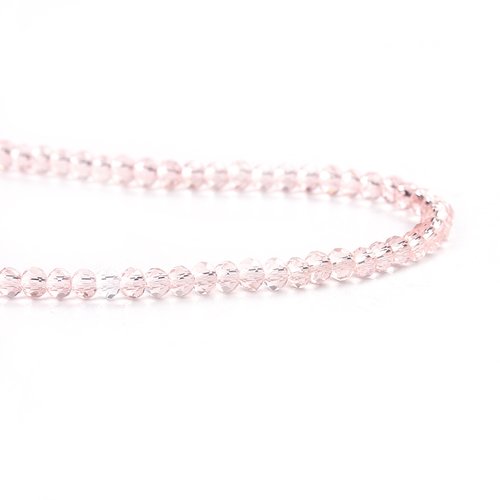 Perles rose clair à facettes 3mm - x10 | 9833