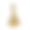 Bélière pour perle bicône doré fleurs 11 x 6mm | 9840