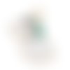 Breloque nuage arc-en-ciel émail doré blanc vert et bleu 17 x 15mm | 9849