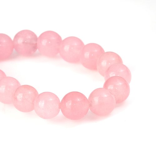 Perles en cristal rond rose 8mm – x5 | 9853