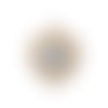 Breloque cœur doré à strass bleu clair 18 x 15mm | 9901