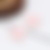 Breloque sequins email double face coeur rose 16 x 16mm