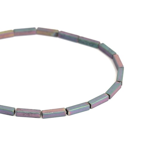 Perles rectangle multicolore mat ab 8 x 2mm - x5 | 9998