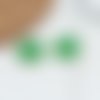 Breloque sequins émaill double face vert 12 mm