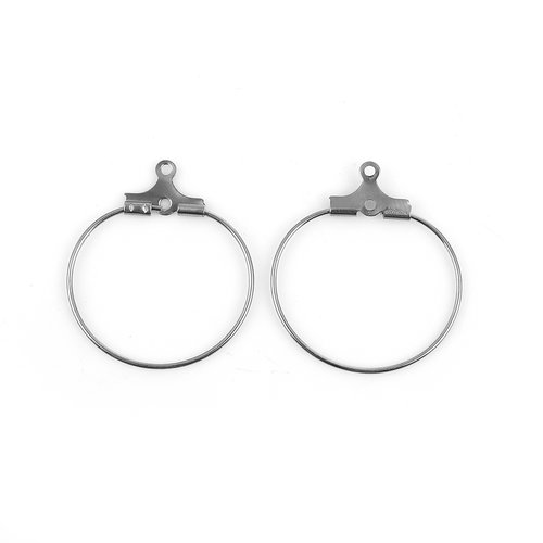 Boucles d'oreilles créole acier inoxydable argent mat 25 x 22 mm - x2