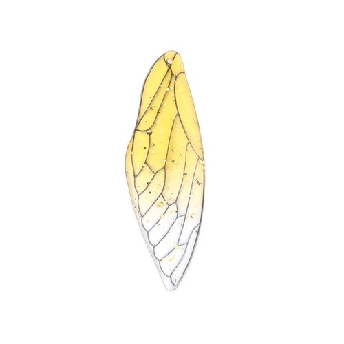 Pendentif aile insecte jaune 51mm