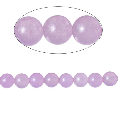 Perles ronde en agate mauve 6 mm – x5 | 10272