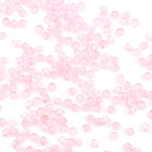 Perles toupie acrylique rose 4mm - x50