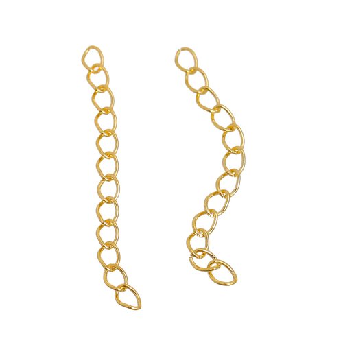 Chaînes d'extension bijoux doré 5cm - x10 | 10537