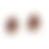 Boucles d'oreilles puces rond rosé pàle gris doré 14mm - x2 | 10675